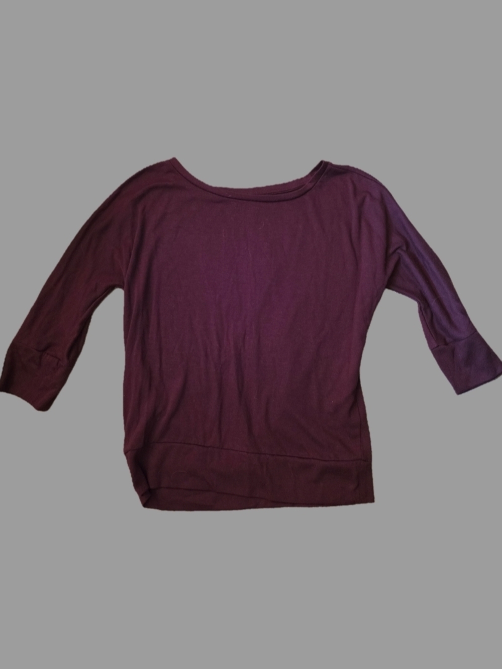 LOFT Plum Boatneck 3/4 Sleeve Top